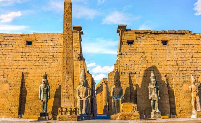 A great shot of facing the luxor temple
