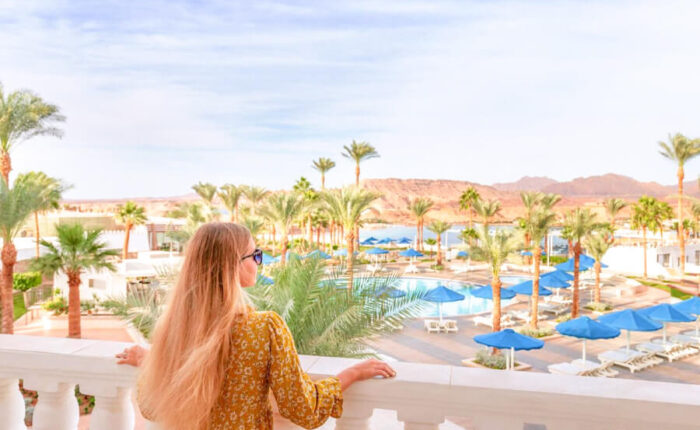 A wonderful picture of a tourist in Sharm El Sheikh resort